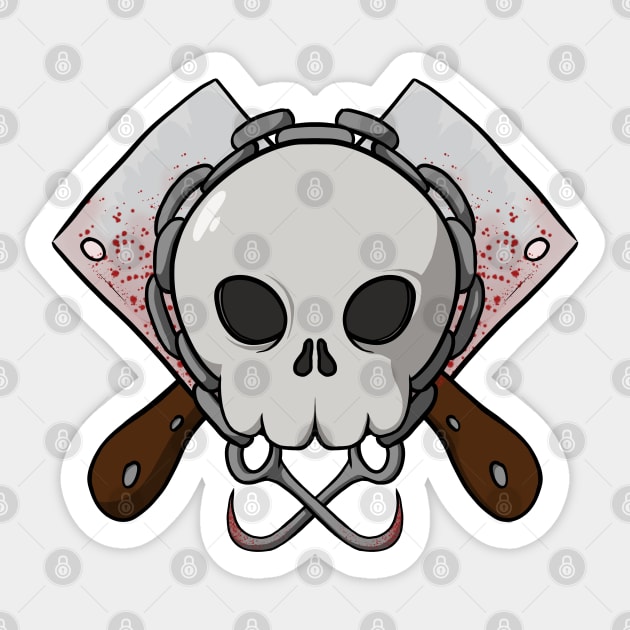 Butchers crew Jolly Roger pirate flag (no caption) Sticker by RampArt